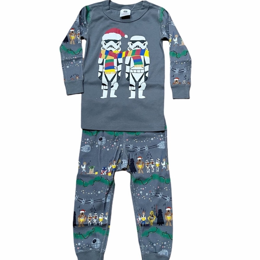 Hanna Andersson STAR WARS LONG JOHN PAJAMAS Kids Boys Sz 2T 85 cm Organic NEW